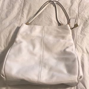 White Leather Coach shoulder Bag